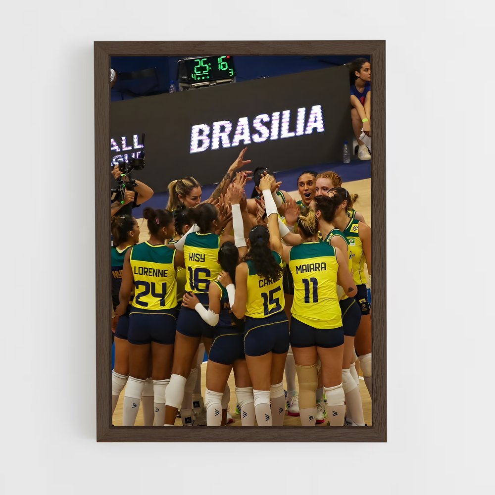 Poster Équipe Brésilienne de Volley-Femmes – affiche Volleyball (vue 5)